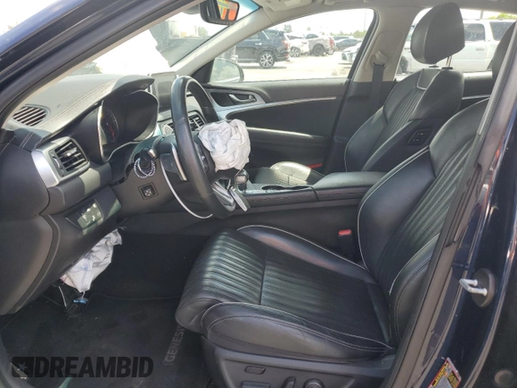 2019 Genesis G70 Advanced with VIN KMTG74LE0KU043856, listed as a Copart auction lot 55921215 with 72,161 mi miles and Non repairable. Bid and sale history available at DreamBid. Image 7.