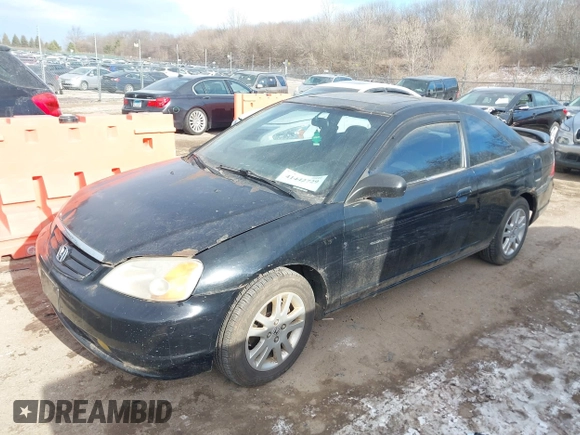 2002 Honda Civic EX with VIN 1HGEM22992L053042, listed as a IAAI auction lot 41442729 with 140,238 mi miles. Bid and sale history available at carsss.com. Image 2.