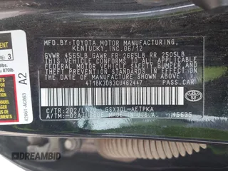 2012 Toyota Avalon z VIN 4T1BK3DB3CU462447, wystawiony jako IAAI lot #42442638 z przebiegiem 195 067 mil mil oraz . Historia ofert i sprzedaży dostępna na DreamBid. Obrazek 9.
