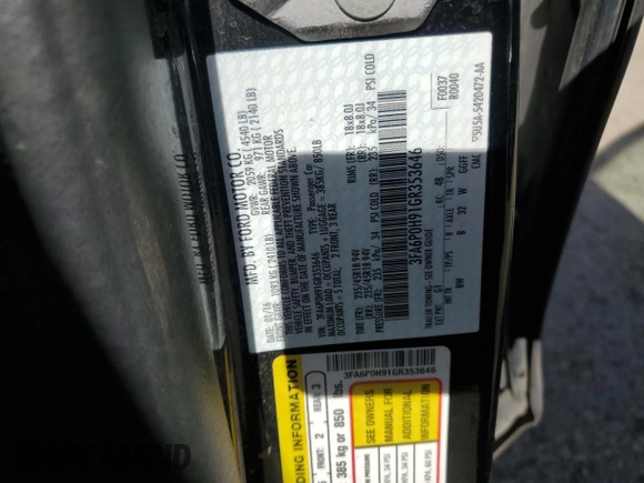 2016 Ford Fusion SE with VIN 3FA6P0H91GR353646, listed as a Copart auction lot 57717285 with 145,477 mi miles and Salvage title. Bid and sale history available at DreamBid. Image 12.