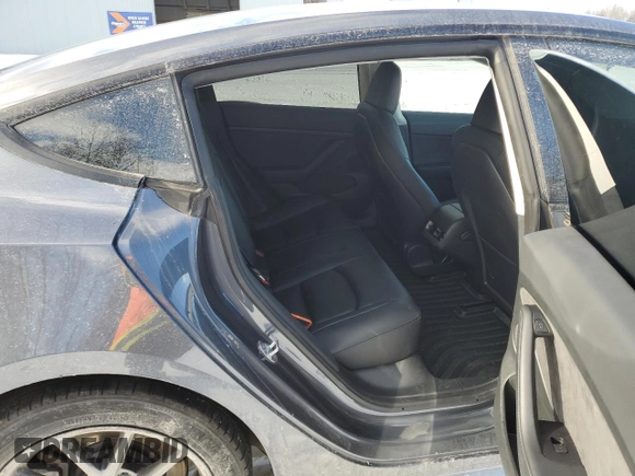 2023 Tesla Model 3 with VIN 5YJ3E1EA7PF496089, listed as a Copart auction lot 87101254 with 42,830 mi miles and Salvage Title. Bid and sale history available at DreamBid. Image 10.