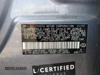2018 Lexus IS 350 z VIN JTHCZ1D24J5014877, wystawiony jako Copart lot #45691135 z przebiegiem 44 993 mil mil oraz Szkody całkowita. Historia ofert i sprzedaży dostępna na DreamBid. Obrazek 13.