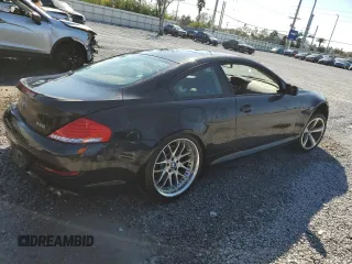 2008 BMW 6 Series 650i with VIN WBAEA53598CV91721, listed as a Copart auction lot 44541155 with 0 mi miles and Salvage Title. Bid and sale history available at carsss.com. Image 3.