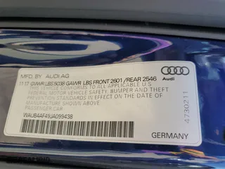2018 Audi S4 Premium Plus with VIN WAUB4AF49JA099438, listed as a Copart auction lot 54711943 with 80,603 mi miles. Bid and sale history available at carsss.com. Image 12.