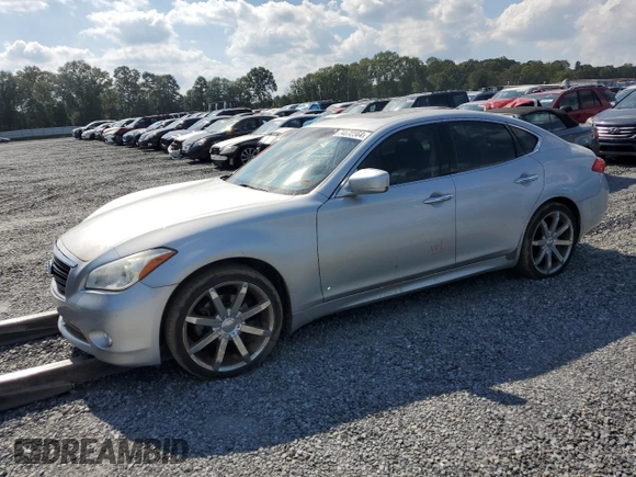 2012 Infiniti M37 with VIN JN1BY1AP4CM330968, listed as a Copart auction lot 74670564 with 0 mi miles and Salvage Title. Bid and sale history available at carsss.com. Image 1.