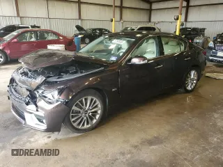 2019 Infiniti Q50 Luxe с VIN JN1EV7AR3KM593414, выставлен на аукционе Copart как лот 57966465 с пробегом 78 488 миль миль и Списание • Salvage title. История ставок и продаж доступна на DreamBid. Изображение 1.