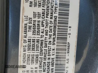 2005 Honda Odyssey EX with VIN 5FNRL38455B020843, listed as a Copart auction lot 50365725 with 235,321 mi miles and Salvage Title. Bid and sale history available at carsss.com. Image 13.