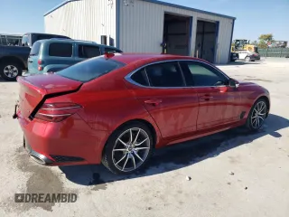 2022 Genesis G70 3.3T with VIN KMTG54TE9NU093875, listed as a Copart auction lot 77020044 with 46,971 mi miles and Salvage Title. Bid and sale history available at DreamBid. Image 3.