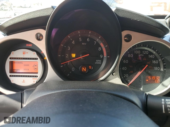 2011 Nissan 370Z Touring with VIN JN1AZ4EH6BM552794, listed as a Copart auction lot 80530654 with 51,912 mi miles and Salvage Title. Bid and sale history available at carsss.com. Image 9.