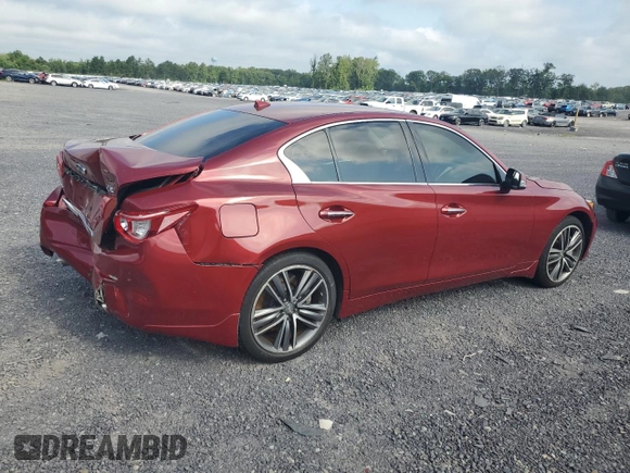 2014 Infiniti Q50 Sport with VIN JN1BV7AR6EM693711, listed as a Copart auction lot 64551895 with 124,843 mi miles and Salvage title. Bid and sale history available at DreamBid. Image 3.