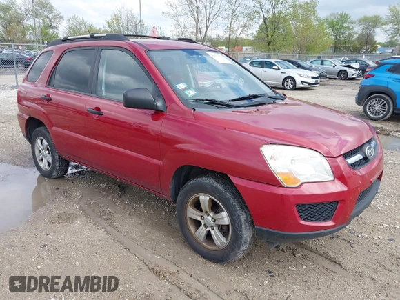 2010 Kia Sportage LX with VIN KNDKG3A47A7692127, listed as a IAAI auction lot 42177578 with 157,569 mi miles and . Bid and sale history available at carsss.com. Image 1.