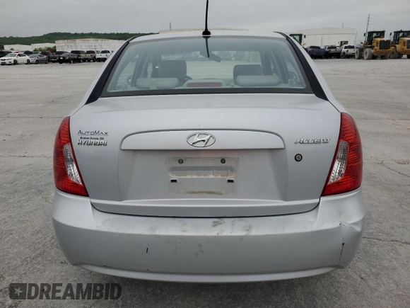 2008 Hyundai Accent GLS with VIN KMHCN46C78U272620, listed as a Copart auction lot 54587375 with 105,367 mi miles and Clean Title. Bid and sale history available at carsss.com. Image 6.