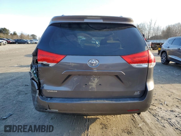2011 Toyota Sienna LE with VIN 5TDJK3DC1BS026885, listed as a Copart auction lot 41951215 with 56,239 mi miles and Clean Title. Bid and sale history available at carsss.com. Image 6.
