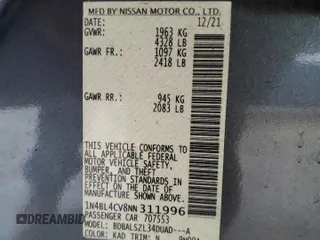 2022 Nissan Altima SR with VIN 1N4BL4CV8NN311996, listed as a Copart auction lot 44832225 with 30,976 mi miles and Salvage Title. Bid and sale history available at DreamBid. Image 12.