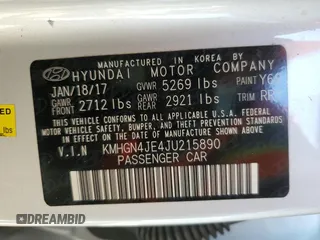 2018 Genesis G80 3.8L z VIN KMHGN4JE4JU215890, wystawiony jako Copart lot #50455605 z przebiegiem 57 043 mil mil oraz Szkody całkowita. Historia ofert i sprzedaży dostępna na DreamBid. Obrazek 12.