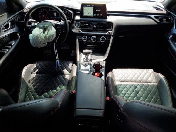 2020 Genesis G70 3.3T with VIN KMTG34LE7LU058061, listed as a Copart auction lot 57534815 with 76,885 mi miles and Salvage title. Bid and sale history available at DreamBid. Image 8.