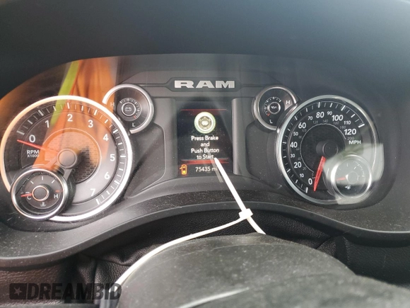 2021 Ram 1500 Big Horn z VIN 1C6SRFBT7MN757180, wystawiony jako Copart lot #55508355 z przebiegiem 75 435 mil mil oraz Szkoda całkowita • Salvage title. Historia ofert i sprzedaży dostępna na DreamBid. Obrazek 9.
