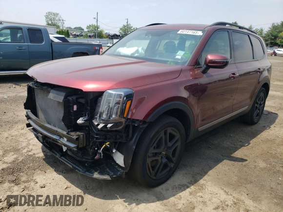 2023 Kia Telluride EX X-Line with VIN 5XYP3DGCXPG341343, listed as a Copart auction lot 60147165 with 29,990 mi miles and Salvage title. Bid and sale history available at DreamBid. Image 1.