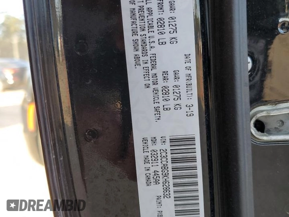 2019 Chrysler 300 S with VIN 2C3CCABG9KH628632, listed as a Copart auction lot 48990535 with 147,568 mi miles and Salvage Title. Bid and sale history available at DreamBid. Image 13.
