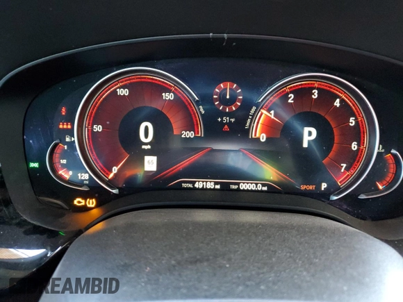 2018 BMW 5 Series 540i xDrive with VIN WBAJE7C5XJWD52054, listed as a Copart auction lot 47306535 with 49,185 mi miles and Salvage title. Bid and sale history available at DreamBid. Image 9.