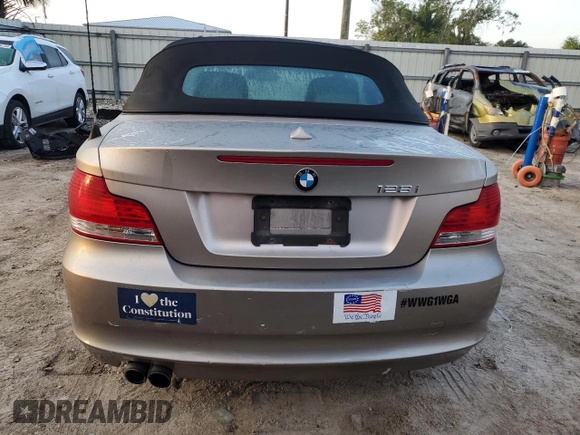 2008 BMW 1 Series 128i with VIN WBAUL73578VE88399, listed as a Copart auction lot 71472414 with 108,550 mi miles and Salvage Title. Bid and sale history available at carsss.com. Image 6.