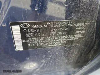 2022 Hyundai Sonata SE with VIN 5NPEG4JA3NH143678, listed as a Copart auction lot 47958035 with 45,692 mi miles and Salvage Title. Bid and sale history available at carsss.com. Image 13.