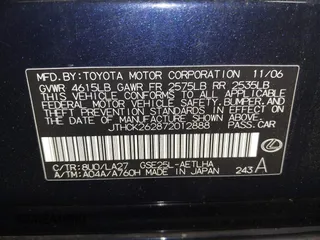 2007 Lexus IS 250 with VIN JTHCK262872012888, listed as a IAAI auction lot 42095706 with 218,936 mi miles. Bid and sale history available at carsss.com. Image 9.