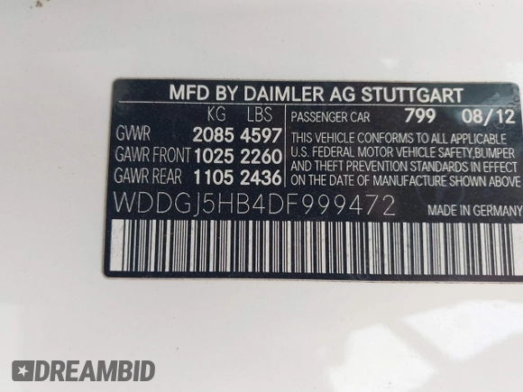 2013 Mercedes-Benz C 350 with VIN WDDGJ5HB4DF999472, listed as a IAAI auction lot 41487255 with 140,753 mi miles and . Bid and sale history available at DreamBid. Image 9.