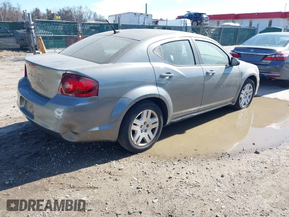 2013 Dodge Avenger with VIN 1C3CDZAB8DN531045, listed as a IAAI auction lot 41885513 with 246,559 mi miles and . Bid and sale history available at DreamBid. Image 4.