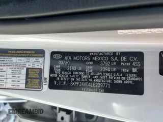 2020 Kia Forte LXS with VIN 3KPF24AD4LE239771, listed as a Copart auction lot 51387005 with 67,333 mi miles and Salvage Title. Bid and sale history available at carsss.com. Image 12.