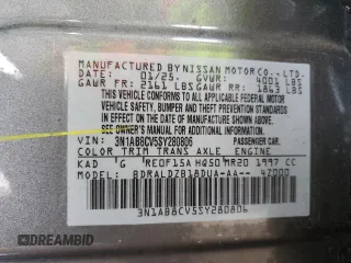 2025 Nissan Sentra SV with VIN 3N1AB8CV5SY280806, listed as a Copart auction lot 54550665 with 2,773 mi miles and Clean Title. Bid and sale history available at DreamBid. Image 12.