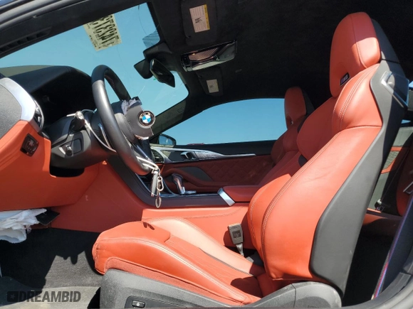 2023 BMW M8 Competition with VIN WBSAE0C02PCL58221, listed as a Copart auction lot 74237384 with 8,181 mi miles and Non Repairable. Bid and sale history available at carsss.com. Image 7.