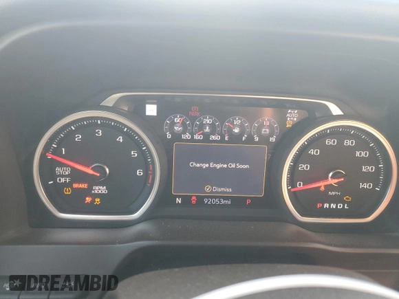 2019 Chevrolet Silverado 1500 LTZ with VIN 3GCUYGED5KG125542, listed as a Copart auction lot 53467455 with 92,053 mi miles and Salvage Title. Bid and sale history available at DreamBid. Image 9.