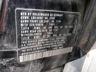 2014 Volkswagen Tiguan SEL with VIN WVGBV3AX2EW596929, listed as a Copart auction lot 46267875 with Not provided miles and Salvage title. Bid and sale history available at DreamBid. Image 13.