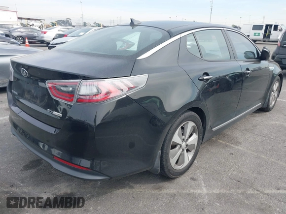 2015 Kia Optima Hybrid EX with VIN KNAGN4ADXF5080070, listed as a IAAI auction lot 41666446 with 119,845 mi miles. Bid and sale history available at carsss.com. Image 4.