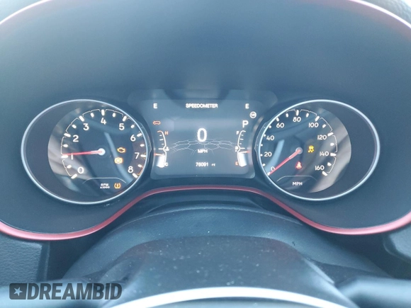 2019 Jeep Compass Trailhawk with VIN 3C4NJDDB5KT775860, listed as a Copart auction lot 48113695 with 76,091 mi miles and Salvage Title. Bid and sale history available at DreamBid. Image 9.