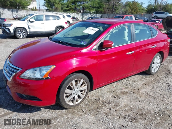 2013 Nissan Sentra SV with VIN 3N1AB7AP9DL709153, listed as a IAAI auction lot 41895458 with 114,642 mi miles. Bid and sale history available at carsss.com. Image 2.