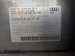 2013 Audi Q5 Prestige with VIN WA1WGAFP0DA064727, listed as a Copart auction lot 42416085 with 122,064 mi miles and Salvage title. Bid and sale history available at DreamBid. Image 13.
