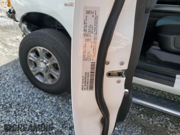 2022 Ram 2500 Big Horn with VIN 3C6UR5ML0NG314945, listed as a Copart auction lot 65776255 with 57,391 mi miles and Salvage title. Bid and sale history available at DreamBid. Image 13.