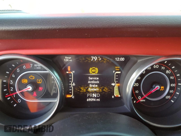 2019 Jeep Wrangler Unlimited Rubicon with VIN 1C4HJXFN7KW519171, listed as a Copart auction lot 56251325 with 69,094 mi miles and Salvage title. Bid and sale history available at DreamBid. Image 9.