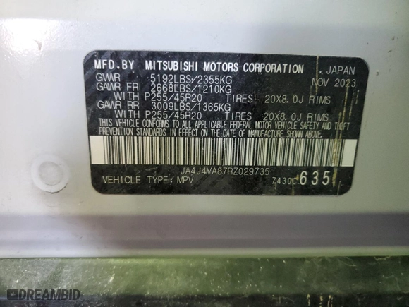 2024 Mitsubishi Outlander SE with VIN JA4J4VA87RZ029735, listed as a Copart auction lot 53530335 with 28,379 mi miles and Clean Title. Bid and sale history available at carsss.com. Image 13.