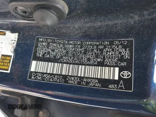2012 Toyota Prius One z VIN JTDKN3DU6C1556854, wystawiony jako IAAI lot #42412576 z przebiegiem 226 660 mil mil oraz . Historia ofert i sprzedaży dostępna na DreamBid. Obrazek 9.