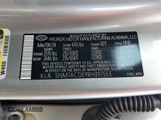 2024 Hyundai Tucson SE with VIN 5NMJACDE9RH397553, listed as a Copart auction lot 81693654 with 4,032 mi miles and Salvage Title. Bid and sale history available at carsss.com. Image 13.
