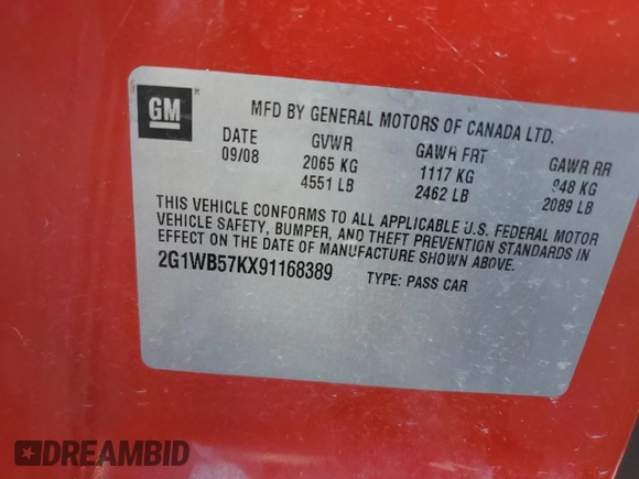 2009 Chevrolet Impala LS with VIN 2G1WB57KX91168389, listed as a Copart auction lot 79554244 with 179,319 mi miles and Salvage Title. Bid and sale history available at DreamBid. Image 12.