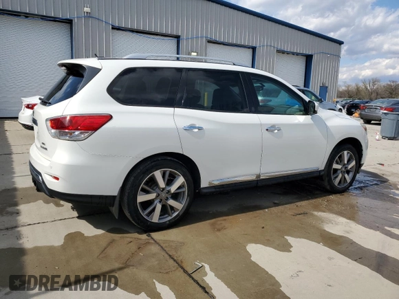2013 Nissan Pathfinder SV with VIN 5N1AR2MM7DC633680, listed as a Copart auction lot 49915615 with 181,596 mi miles and Salvage Title. Bid and sale history available at carsss.com. Image 3.
