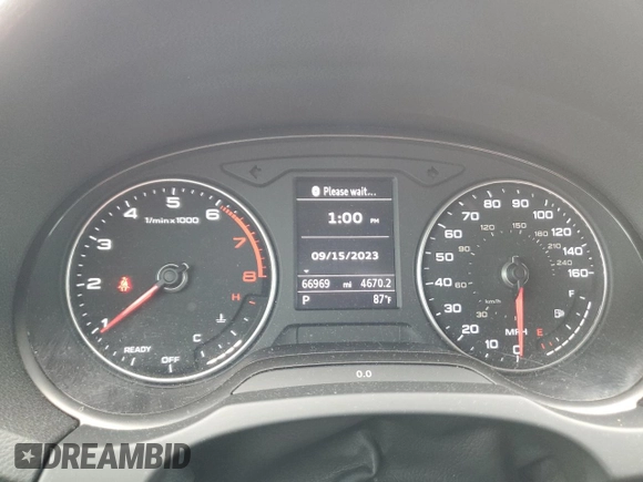 2017 Audi A3 Sedan Premium with VIN WAUAUGFF3H1027533, listed as a Copart auction lot 68297973 with 66,969 mi miles. Bid and sale history available at carsss.com. Image 9.