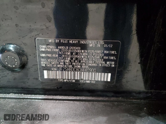 2012 Subaru Forester X Premium with VIN JF2SHBDC8CH440900, listed as a Copart auction lot 56353685 with 167,143 mi miles and Clean Title. Bid and sale history available at DreamBid. Image 12.