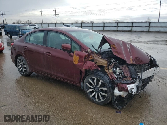 2015 Honda Civic Sedan EX-L with VIN 2HGFB2F90FH538287, listed as a Copart auction lot 46368535 with 0 mi miles and Salvage Title. Bid and sale history available at carsss.com. Image 4.