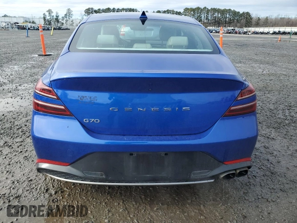 2022 Genesis G70 2.0T with VIN KMTG34TA9NU095855, listed as a Copart auction lot 86511574 with 65,619 mi miles and Salvage Title. Bid and sale history available at DreamBid. Image 6.