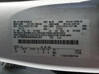 2022 Ford F-350 XL z VIN 1FT8W3BN8NEE87423, wystawiony jako Copart lot #84142464 z przebiegiem 42 202 mil mil oraz Szkoda całkowita • Salvage title. Historia ofert i sprzedaży dostępna na DreamBid. Obrazek 15.